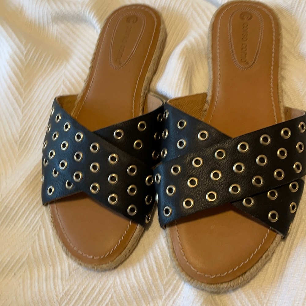 Black rivet sandals